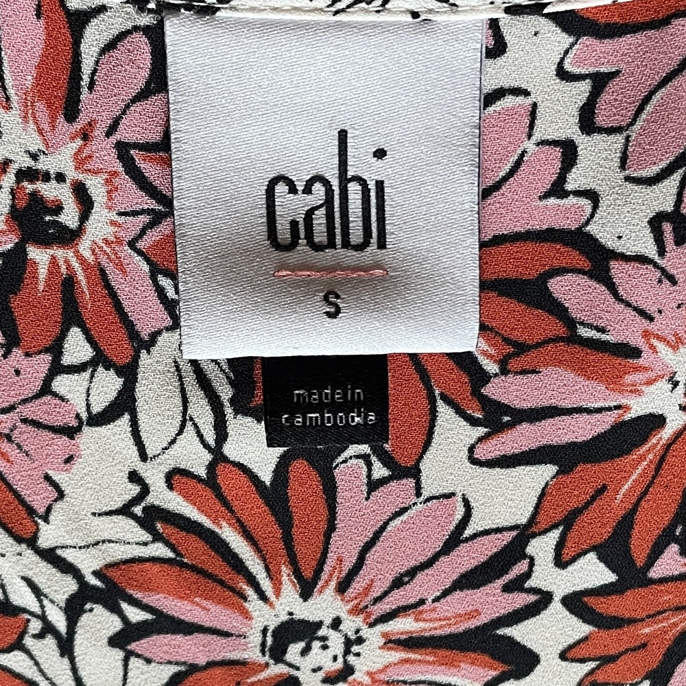 CABI Seraphina Top sz S Chiffon Faux Wrap Floral Cottagecore Bohemian NWOT - Picture 6 of 8